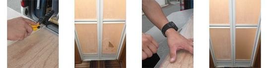 浴室 お風呂場 ドアの樹脂パネル交換修理は ガラパゴス